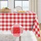 Gingham Checkered Square Tablecloth - Waterproof Buffalo Plaid Table Cloth Stain Resistant Washable Table Cover for Picnic/Camping/Outdoor - Red and White, 54 x 54 Inch